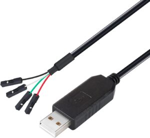 B07R8BQYW1.jpg DTECH USB to TTL Serial 3.3V Adapter Cable TX RX Signal 4 Pin 0.1 inch Pitch Female Socket PL2303 Prolific Chip Windows 10 8 7 XP Vista