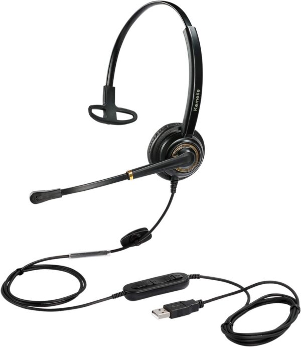USB Headset with Microphone Noise Cancelling for PC