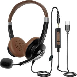 Arama USB Headset with Microphone Noise Cancelling & in-line Call Controls