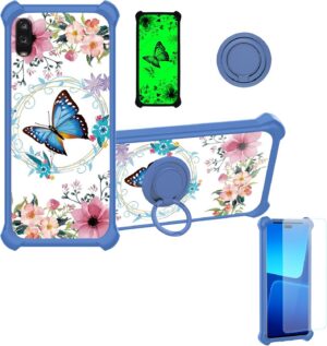 Jitterbug Smart 3 Case Compatible with Lively Smart Phone Case for TCL A2X & A508DL [Tempered Glass Screen Protector] [Hard PC & Soft Silicone] [Luminous Effect] YGL-LHD