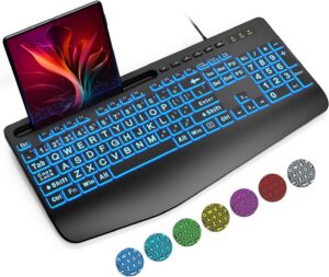 SABLUTE Large Print Backlit Keyboard