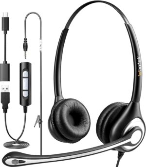 Wantek USB Headset with Mic for PC