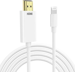 Lightning to HDMI Cable for iPhone Digital AV Adapter 1080P HD Video Sync Screen Connector iPhone to HDMI for TV Projector Monitor 6.6FT