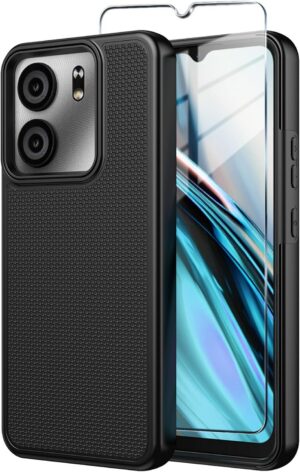 for BLU View 5 Phone Case with Tempered Glass Screen Protector