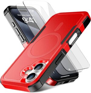 Magnetic for iPhone 16 Case [Compatible with MagSafe] [Shockproof] [Heavy Duty Protection] Pocket-Friendly & Tough Non-Slip Protective Phone Cover for iPhone16 6.1"
