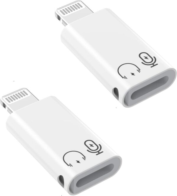 2Pack Lightning Male to USB C Female Charging Adapter