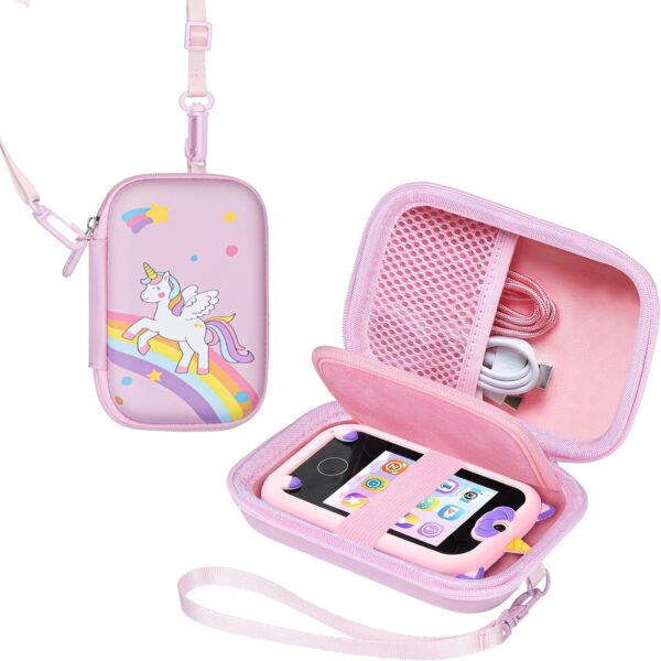 B0FFSZN355.jpg Leayjeen Kids Smartphone Case Compatible with Celluloid/Luyiilo/Yosfeng 2.8-inch Touch Screen Childs Smartphone for 3-10 Years Old Girl Toy Cell Phone-Pink Unicorn